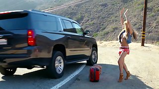 Wild fuck on the road with slutty Chloe Amour