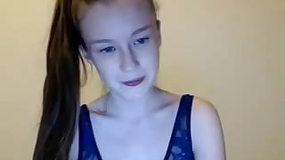 Petite chick masturbates her teen wet pussy